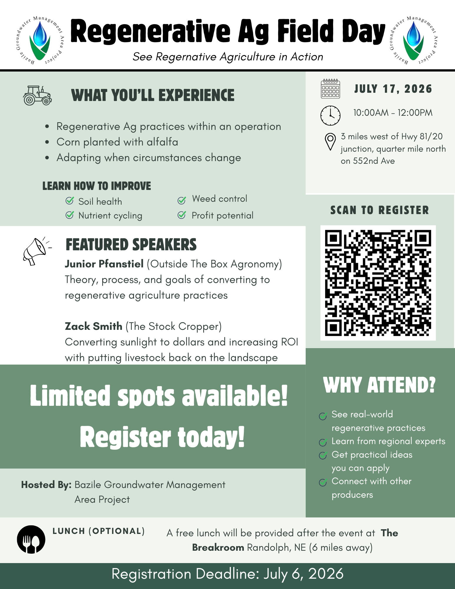 2026 BGMA Regenerative Ag Field Day Flyer