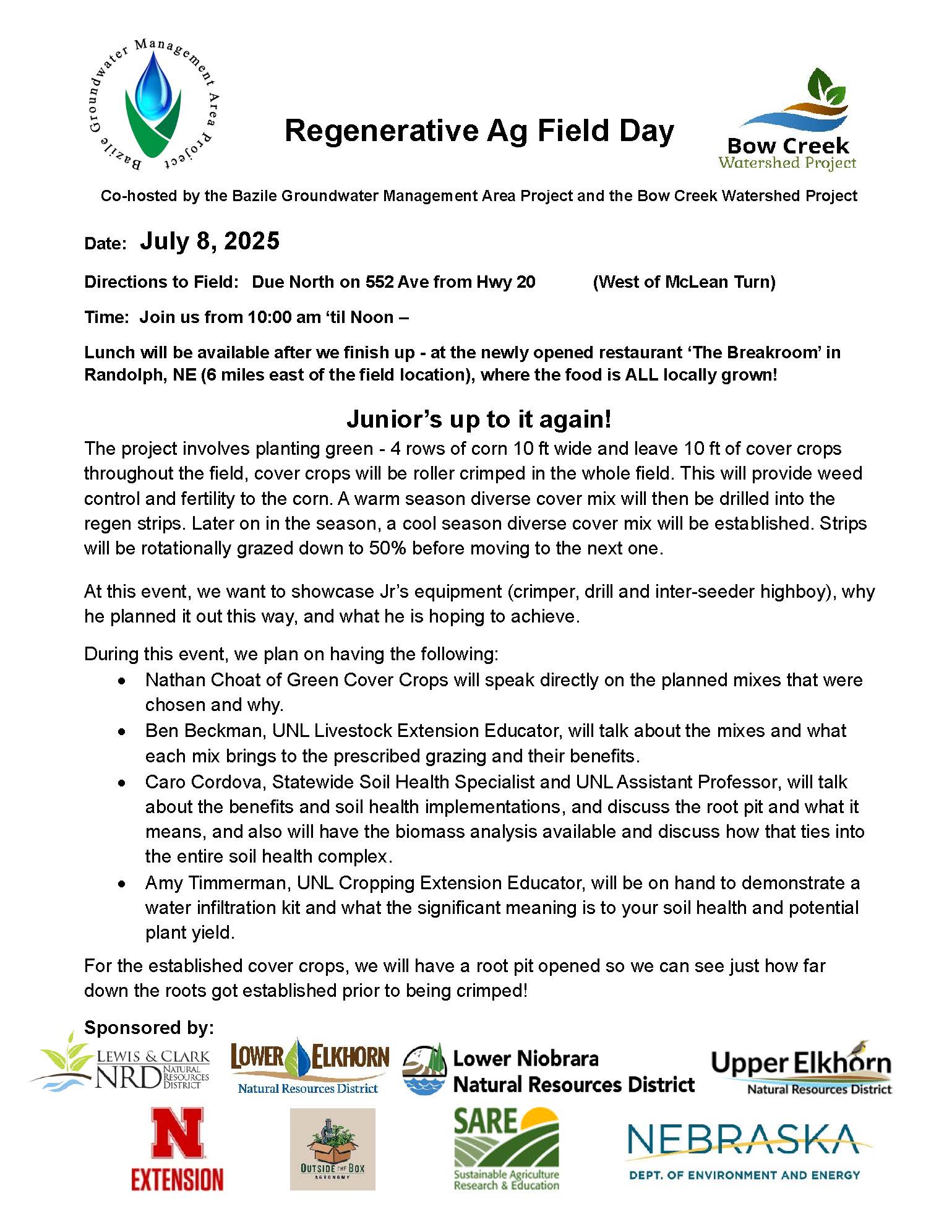 Regenerative Ag Field Day Flyer
